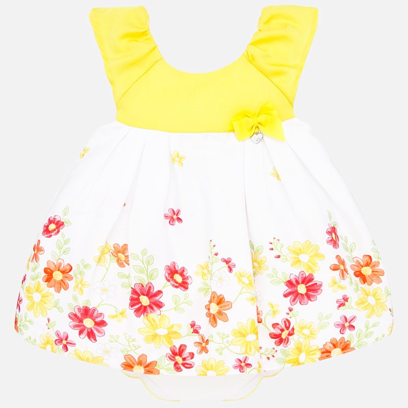 1880 Yellow Sun Satin Border Dress