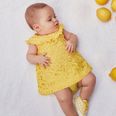 Two-piece guipure baby girl dress