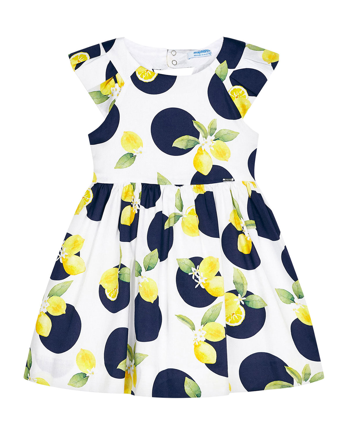 3928 Girl's dot and lemon dress