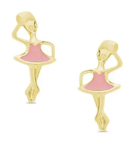 LN355E-1, Ballerina Stud Earrings