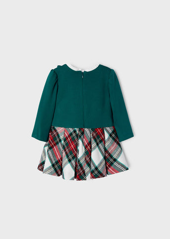 2945 Combined plaid dress baby girl