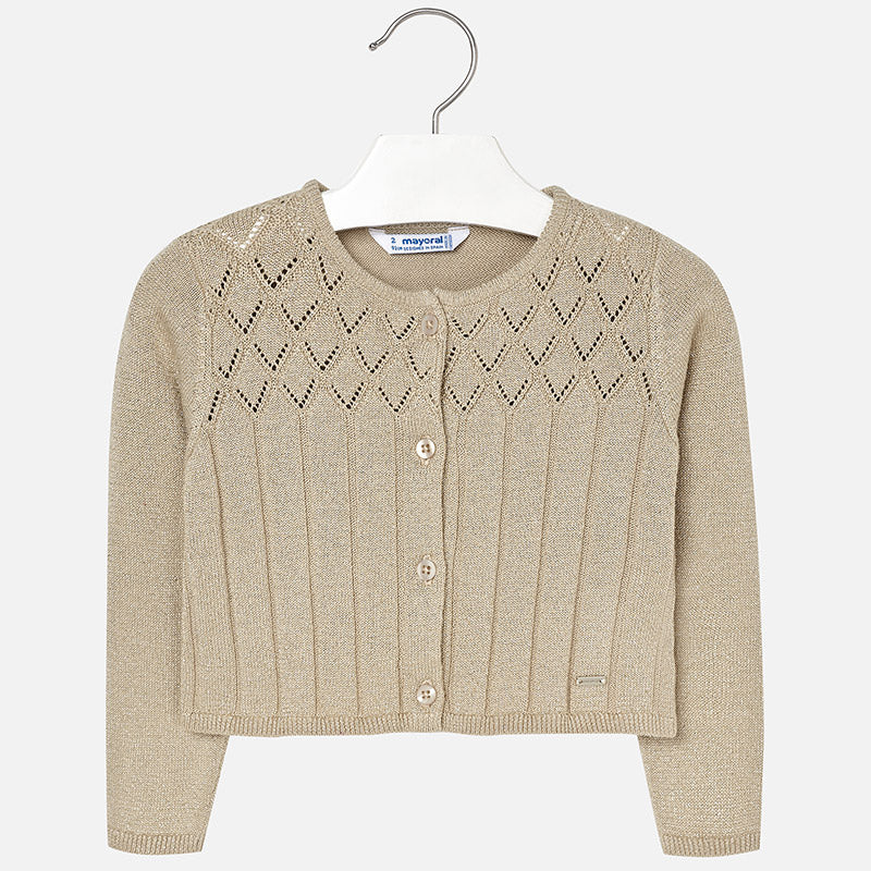 4326V Knit cardigan with openwork