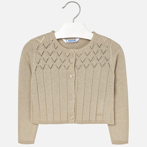 4326V Knit cardigan with openwork