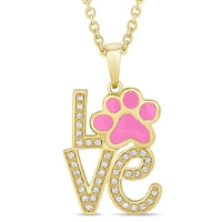 490-PK-1, Puppy Love CZ Pendant