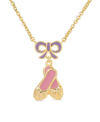 517N-PP-2T, Ballerina Slippers & Bow Necklace