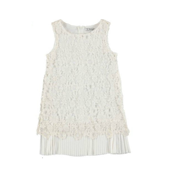 6942 Crochet and Pleated Dress