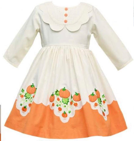CK4126, Pumpkin Scallop Dress