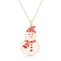 LN339N-PK-1, Snowman Pendant Pink/Red