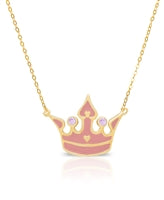 LN503N-1, Princess Crown Necklace With CZ