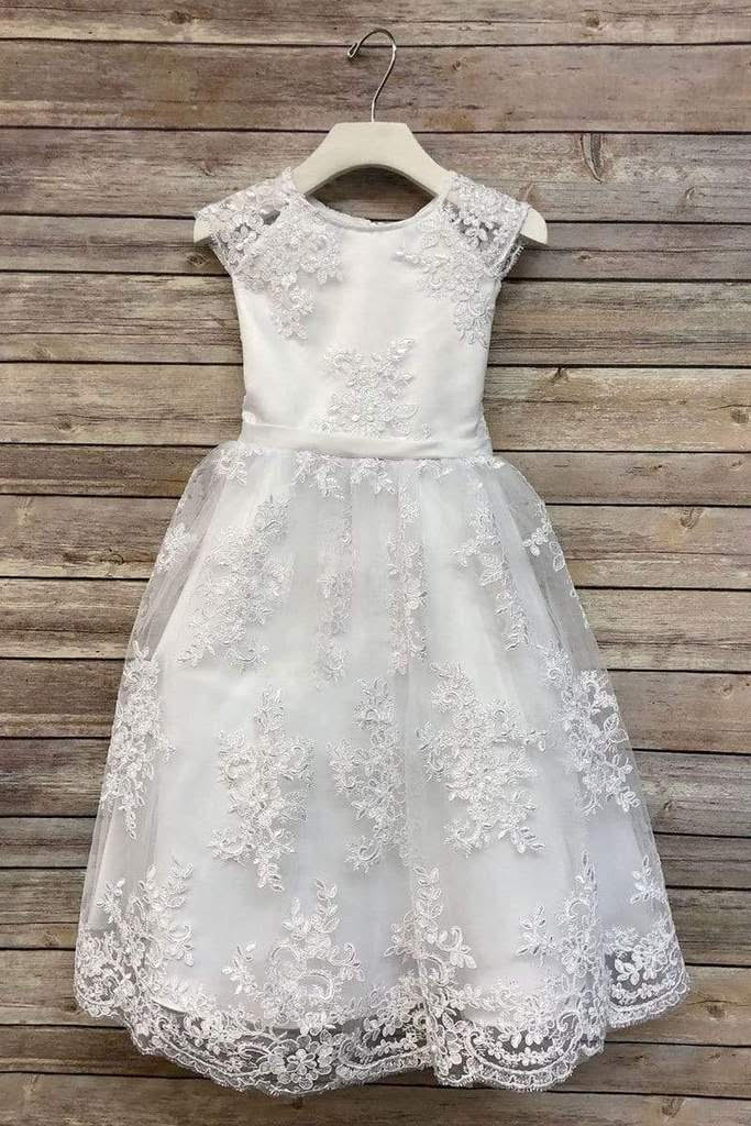 SWEET LACE OVER FULL SATIN DRESS