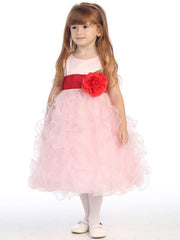 Satin Bodice with Ruffled Organza Skirt  BL223